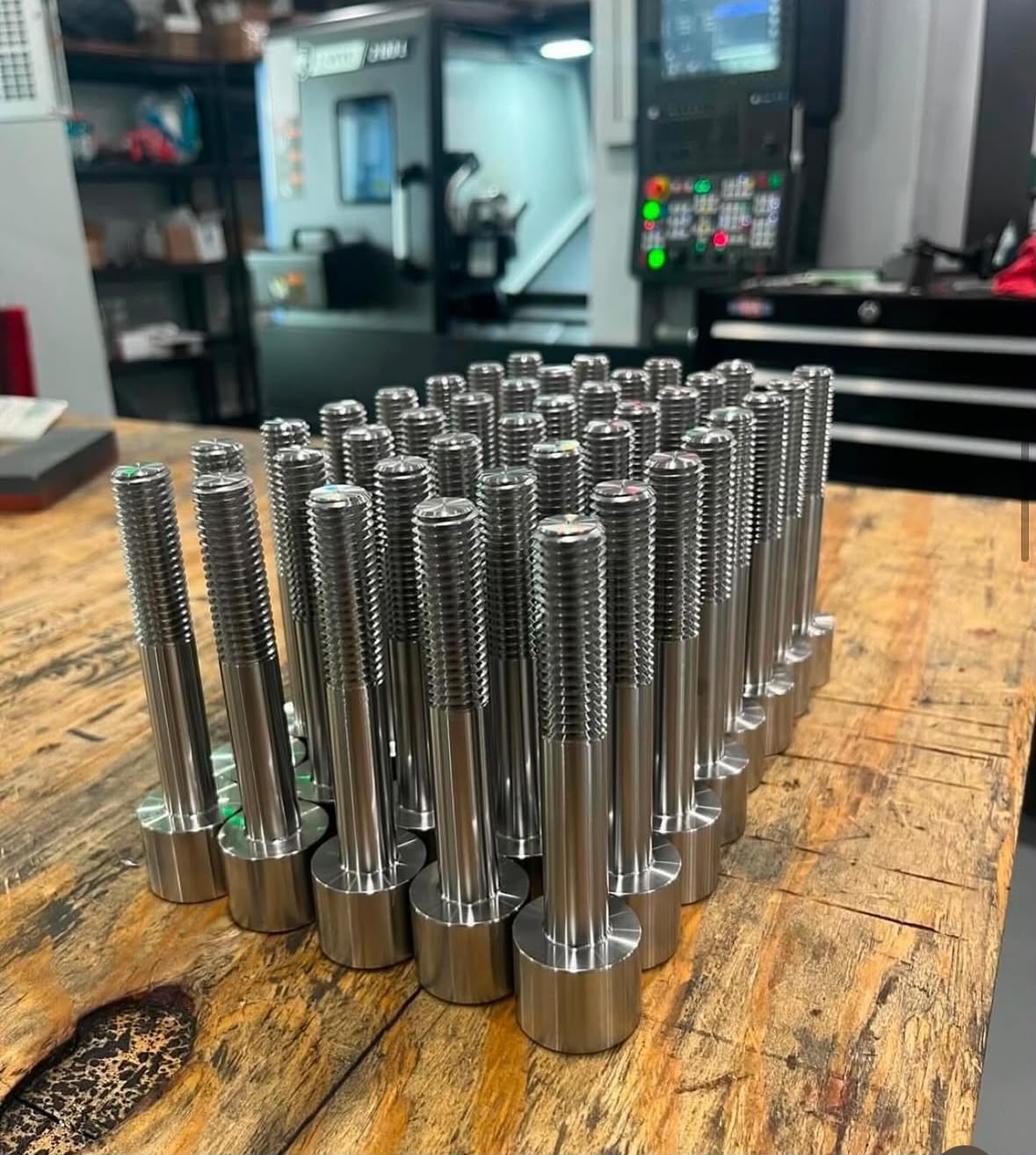 Batch of machined studs